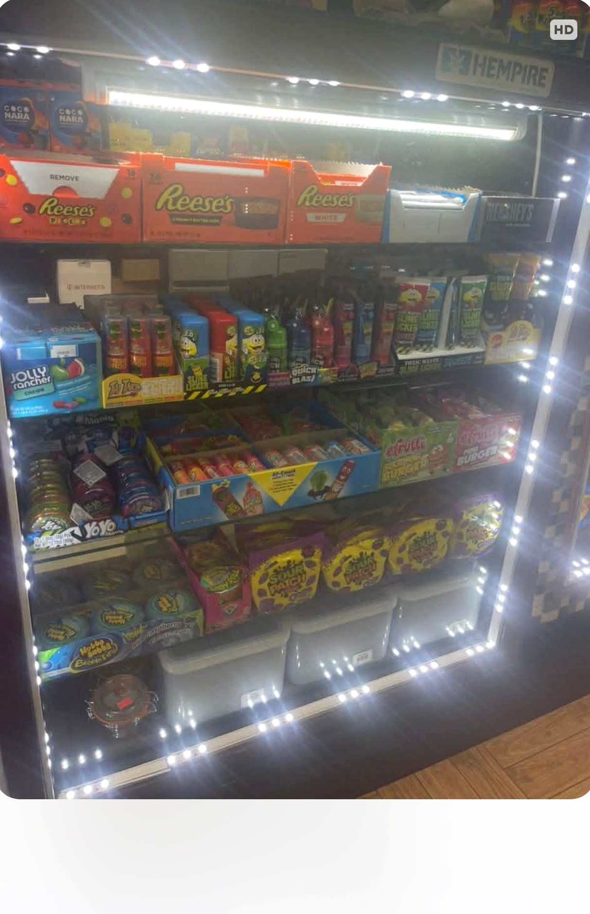 Candy and snack shelf